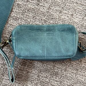 Blue Leather Crossbody Bag Nena and co and Betsy Mikesell collaboration